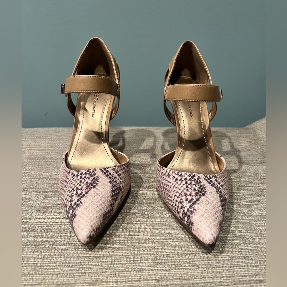 Brand New, never worn BCBGeneration camel /snakeskin heels